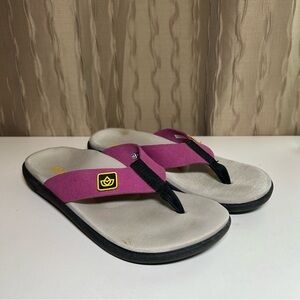 Spenco Women's 6 Fuschia Total Support Sandals Orthotic Contoured Sole Flip Flop